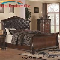 Maddison King Sleigh Bed w/ Upholstered Headboard by Coaster Furniture 