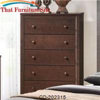 Remington 5 Drawer Chest w/ Round Wood Knobs by Coaster Furniture 