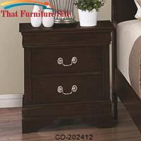 Louis Philippe 202 Night Stand with 2 Drawers by Coaster Furniture 
