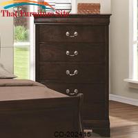 Louis Philippe 202 5 Drawer Chest with Silver Bails by Coaster Furniture 