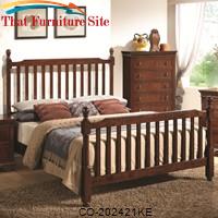 Montgomery King Wood Bed w/ Finials by Coaster Furniture 