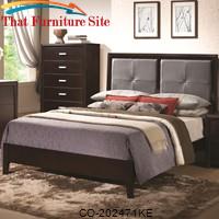 Andreas King Casual Bed with Padded Headboard by Coaster Furniture 