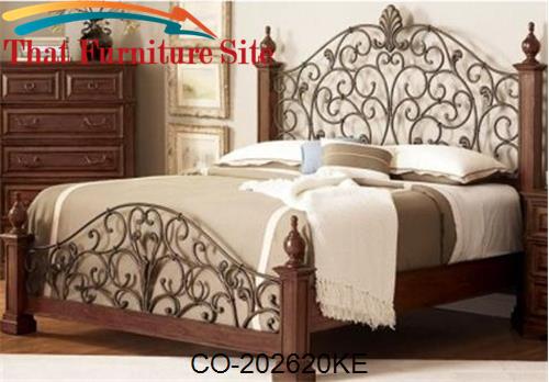 Edgewood King Poster Bed with Scrolled Accents by Coaster Furniture  |