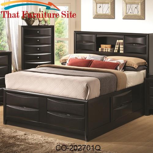 Briana Queen Contemporary Storage Bed with Bookshelf by Coaster Furnit