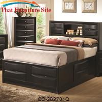 Briana Queen Contemporary Storage Bed with Bookshelf by Coaster Furniture 
