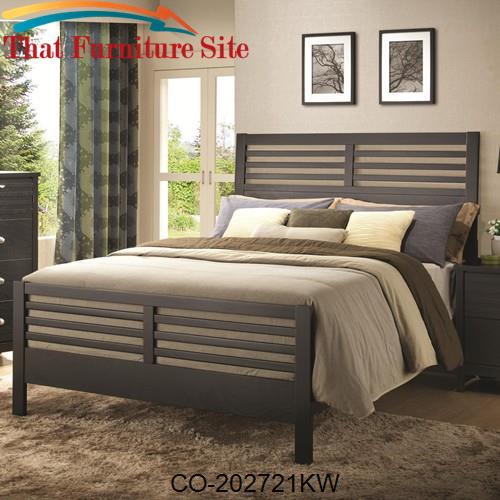 Richmond California King Black Slat Bed by Coaster Furniture  | Austin
