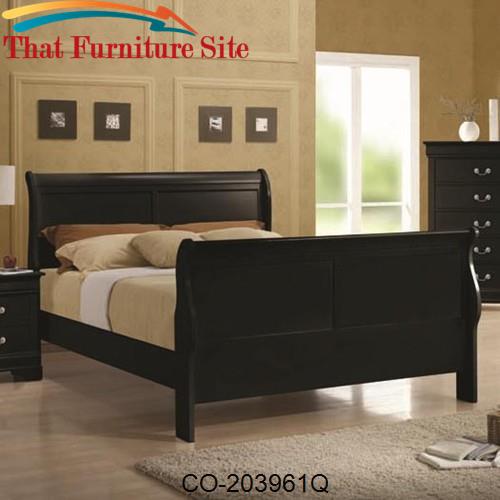 Louis Philippe Queen Sleigh Panel Bed by Coaster Furniture  | Austin