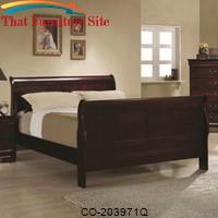 Louis Philippe Queen Sleigh Panel Bed by Coaster Furniture 