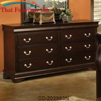 Louis Philippe Louis Philippe Style 6 Drawer Dresser with Hidden Jewelry Storage by Coaster Furniture 