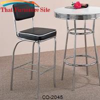 Cleveland Chrome Plated Bar Stool with Black Cushion by Coaster Furniture 