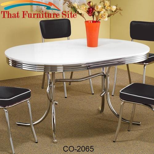 Cleveland Chrome Plated Oval Dining Table by Coaster Furniture  | Aust