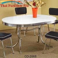 Cleveland Chrome Plated Oval Dining Table by Coaster Furniture 