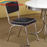 Cleveland Chrome Plated Side Chair with Black Cushion by Coaster Furniture 