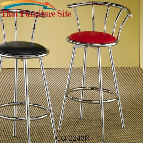 Cleveland Chrome Plated Bar Stool with Upholstered Seat by Coaster Fur