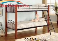 Haskell Metal and Wood Casual Twin over Twin Bunk Bed by Coaster Furniture 