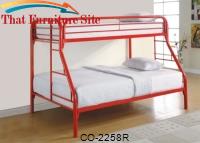 TWIN/FULL BUNK BED, RED by Coaster Furniture 