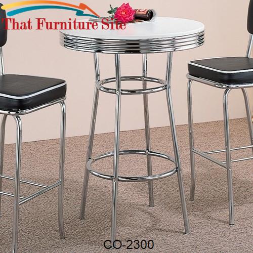 Cleveland 50&#39;s Soda Fountain Chrome Bar Table by Coaster Furniture  | 