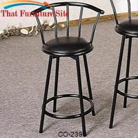 Buckner 24&quot; Metal Bar Stool with Faux Leather Swivel Seat by Coaster Furniture 