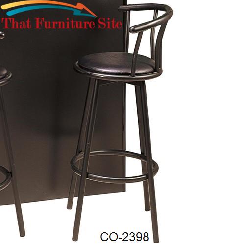 Buckner 29&quot; Casual Metal Bar Stool with Faux Leather Swivel Seat by Co