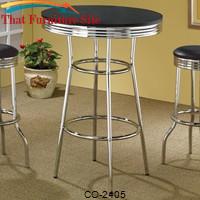 Cleveland 50&#39;s Soda Fountain Bar Table with Black Top by Coaster Furniture 