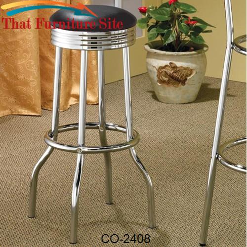 Cleveland Chrome Plated Soda Fountain Bar Stool by Coaster Furniture  