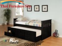 La Salle Twin Captain&#39;s Bed with Trundle and Storage Drawers by Coaster Furniture 