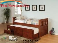 La Salle Twin Captain&#39;s Bed with Trundle and Storage Drawers by Coaster Furniture 