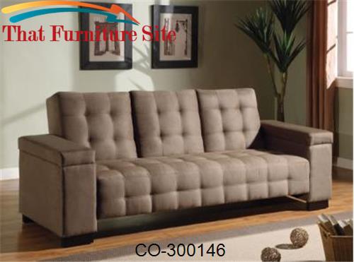Microfiber Tan Sofa Bed by Coaster Furniture  | Austin