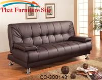 Vinyl Sofa Bed  Brown Futon and easily Removable Arm by Coaster Furniture 