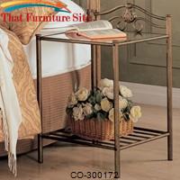 Singleton Transitional Iron Nightstand with Shelf by Coaster Furniture 