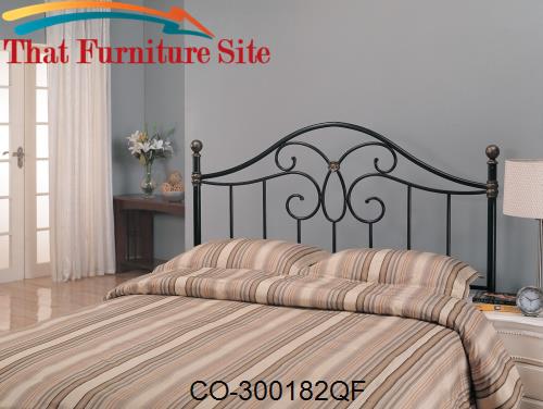 Iron Beds and Headboards Full/Queen Black Metal Headboard by Coaster F