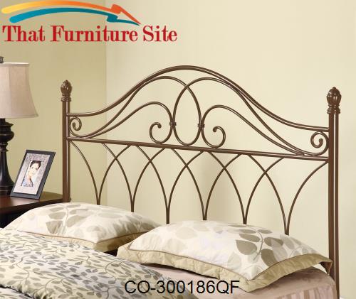 Iron Beds and Headboards Full/Queen Brown Metal Headboard by Coaster F