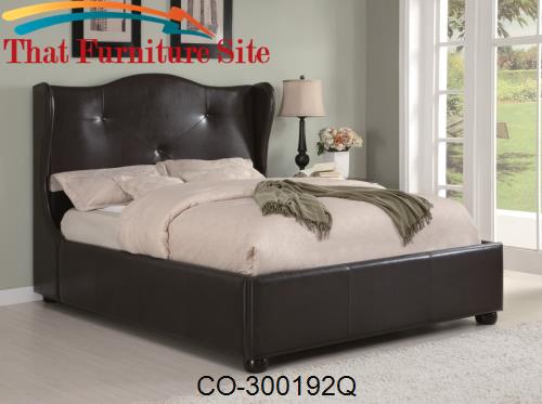 Oliver Queen Dark Brown Faux Leather Wing Bed by Coaster Furniture  | 