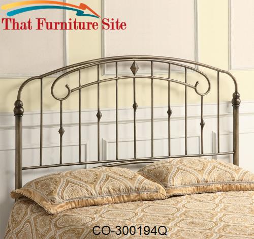 Iron Beds and Headboards Queen Iron Headboard w/ Soft Curves by Coaste