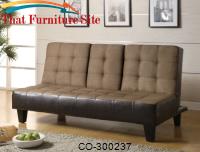 Sofa Beds Contemporary Two Tone Convertible Sofa Bed with Drop Down Console by Coaster Furniture 