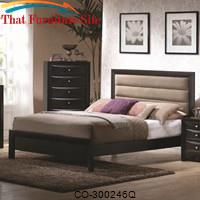 Briana Queen Contemporary Paneled Headboard with Low Profile Footboard by Coaster Furniture 