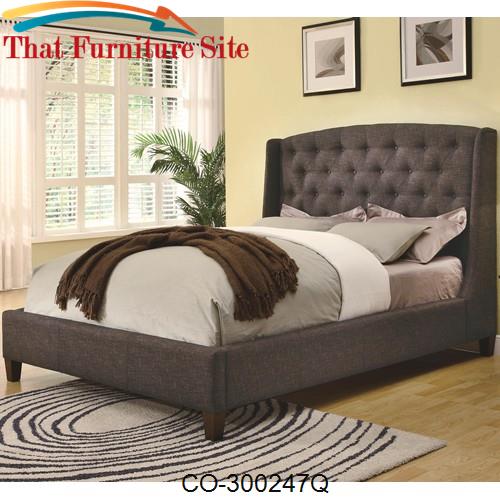 Upholstered Beds Queen Low Profile Dark Upholstered Bed with Exposed W
