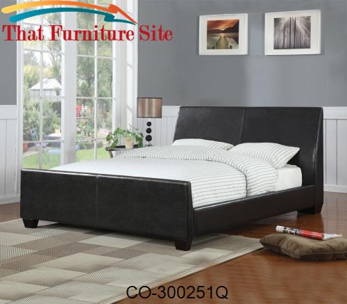 Upholstered Beds Contemporary Queen Upholstered Bed by Coaster Furnitu