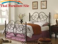 Iron Beds and Headboards Queen Iron Headboard &amp; Footboard Bed with Scroll Details by Coaster Furniture 