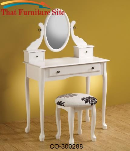 Vanities Traditional White Vanity with Tilting Mirror &amp; Coordinating S