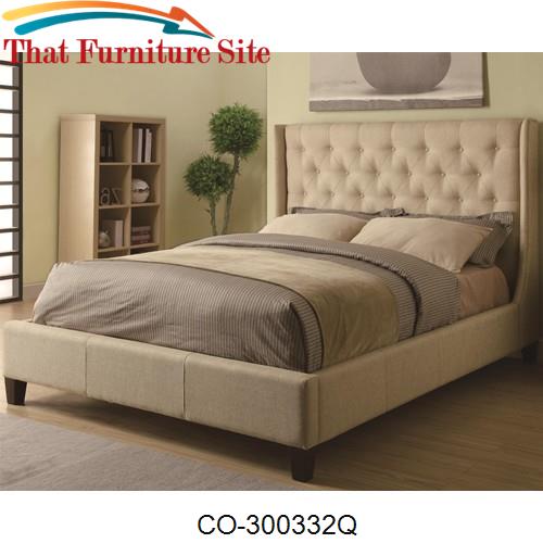 Upholstered Beds Queen Tan Upholstered Bed with Button Tufting by Coas
