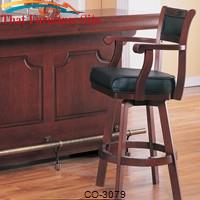 Lambert Traditional Bar Stool with Leather Back and Swivel Seat by Coaster Furniture 