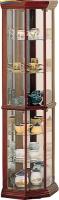 Curio Cabinets Solid Wood Cherry Glass Corner Curio Cabinet with 6 Shelves by Coaster Furniture 