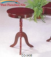 Accent Tables Traditional Round Pedestal End Table by Coaster Furniture 