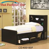 Phoenix Full Chest Bed w/ Bookcase Headboard by Coaster Furniture 