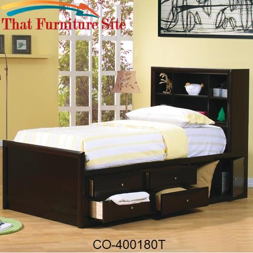 Phoenix Twin Bookcase Bed with Underbed Storage by Coaster Furniture  