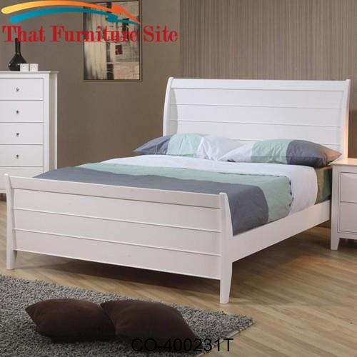 Selena Twin Sleigh Bed with Panel Detail by Coaster Furniture  | Austi