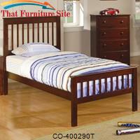 Parker Twin Slat Headboard &amp; Footboard Bed by Coaster Furniture 