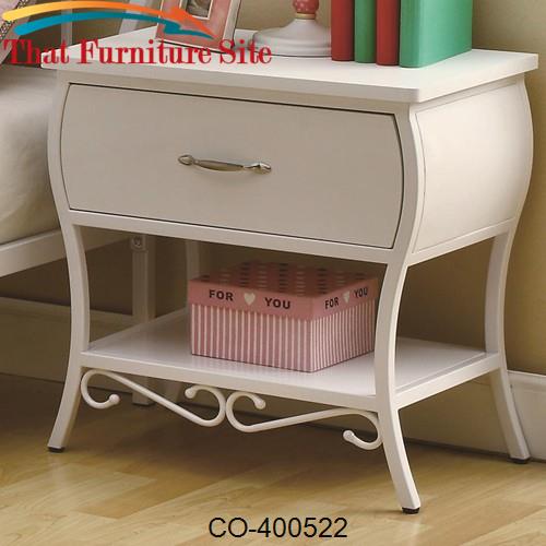 Bella Youth White Night Stand by Coaster Furniture  | Austin