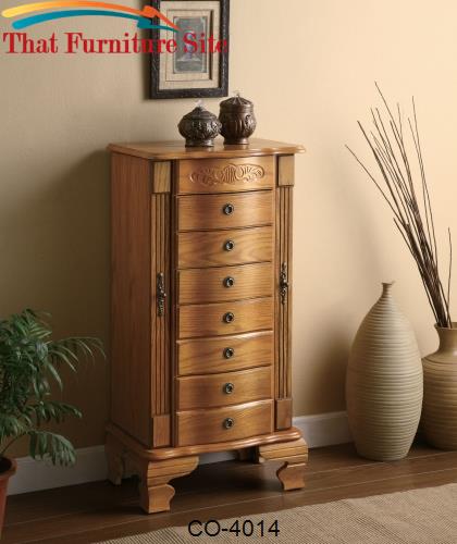 Jewelry Armoires Deluxe Oak Jewelry Armoire by Coaster Furniture  | Au